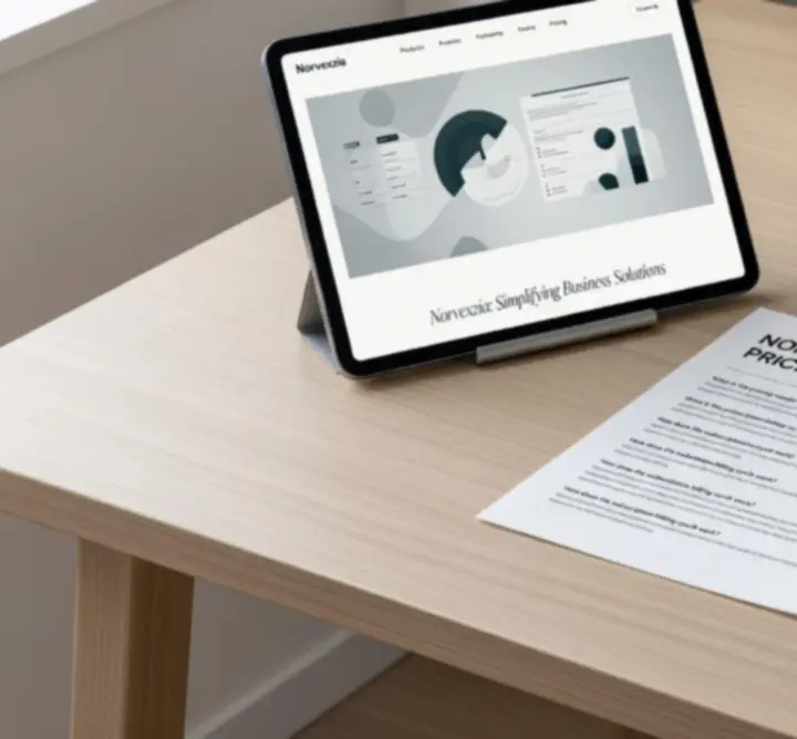 Documents tarifaires et notes de projet posés sur une table de travail.